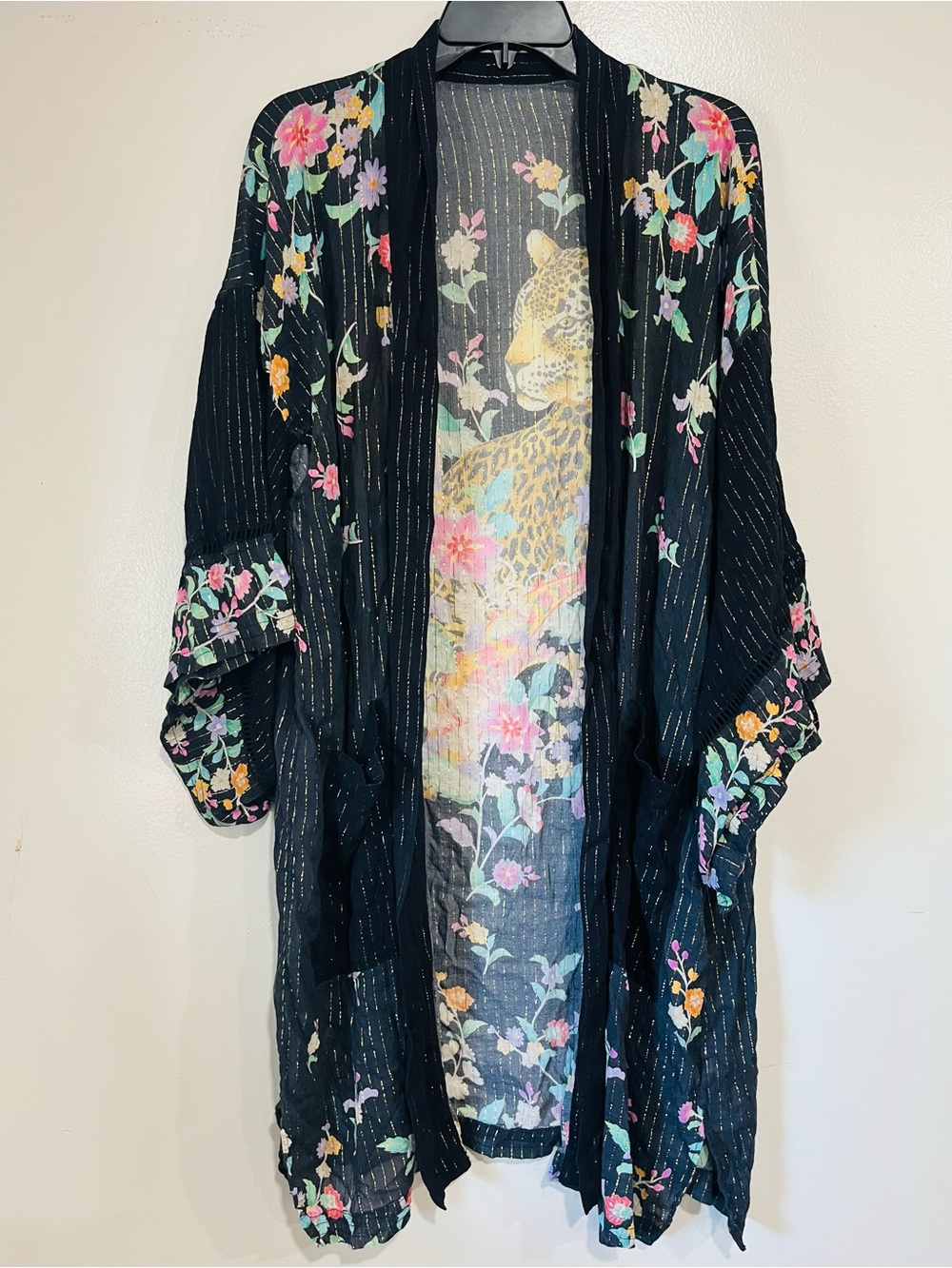 SPELL & The Gypsy Collective Jimi Midi Robe Charcoal Kimono OS - Picture 2 of 15